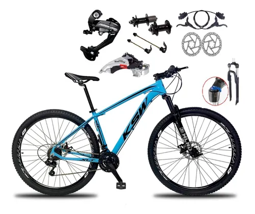 Bicicleta Aro 29 Ksw 27v Shimano Freio Hidraulico Trava k7