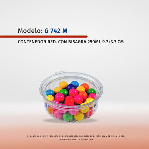 Molde Desechable Para Postres Con Tapa 250 Ml 10x4cm 200 Pz Transparente