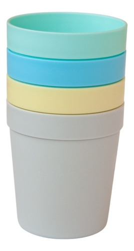 Kit 4 Copos Para Alimentação Infantil 200ml - Sana Babies Cor Azul Pastel