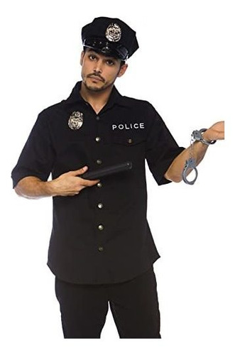 Disfraz Talla X-large Para Hombre De Policía Color Negro