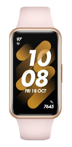 Imagen 1 de 4 de Huawei Band 7 1.47" caja de polímero gold, malla nebula pink de silicona
