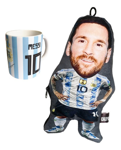 Cojín Mini Lionel Messi Chiquito + Mug Messi Argentina