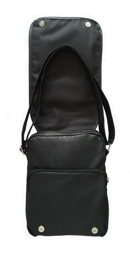 Imagen 4 de 6 de Morral Rênzô Negro, Portatablet 12puLG (28×22×5), Cuero Pu.