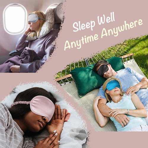 Antifaz Para Dormir Seda Morera Suave Ajustable Viajes Noche