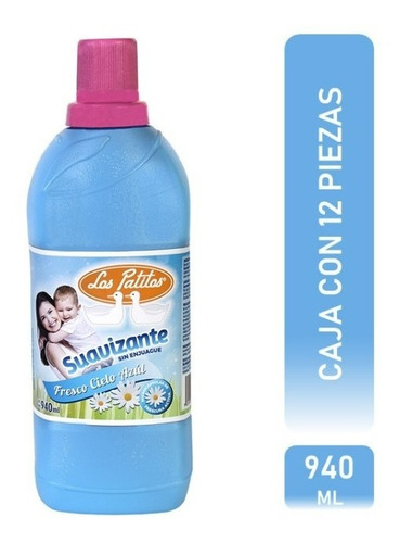 Suavizante Los Patitos Fresco Cielo Azul, Caja 12 Pzs 920 Ml