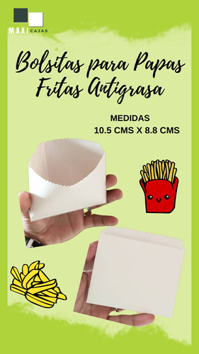 Bolsitas Para Papas Fritas Antigrasa 