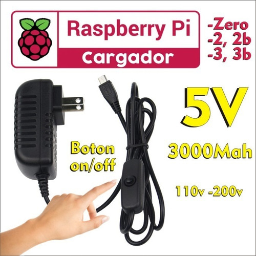 Imagen 1 de 3 de Cargador Raspberry Pi 3 Nuevo 5v 3ma Micro Usb Celular