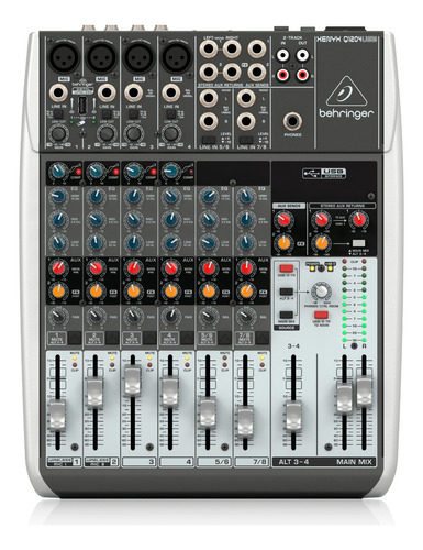 Mixer Consola Interfaz Placa Audio Behringer Xenyx Q1204 Usb
