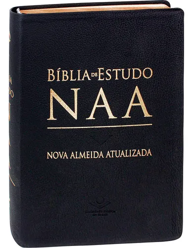Bíblia de Estudo NAA: Capa em couro legítimo va Almeida Atualizad...