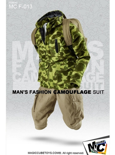 1/6 Mans Fashion Camouflage Suit Magic Cube Hot Toys