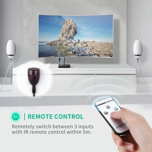 Switch Selector Hdmi 3x1 3 Entradas A 1 Salida Ugreen 2k 4k