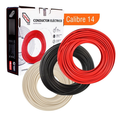 Cable Calibre 14 Thw-ls / Thhw-ls 100 M Negro, Blanco, Iusa