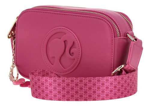Bolso Crossbody Barbie Gorett Larissa Color Rosa Para Dama Acabado De Los Herrajes Oro Color Rosa Chicle Correa De Hombro Rosa Chicle Diseño De La Tela Liso