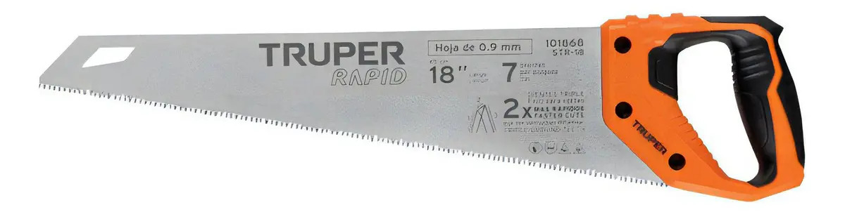 Serrucho Rapido De 18 Pulgadas Con Mango Comfort Grip De Tpr