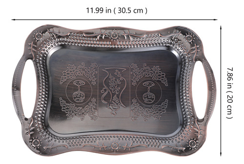 Bandeja Decorativa Retro De Acero Inoxidable