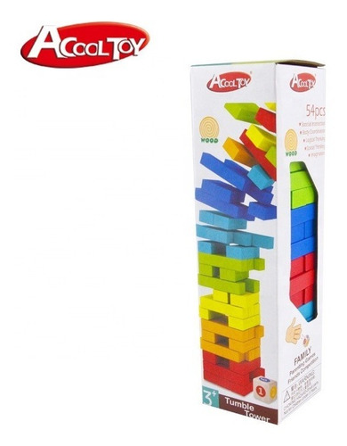 Imagen 5 de 10 de Acool Jenga Color Dado Madera Torre Equilibrio Ac7633