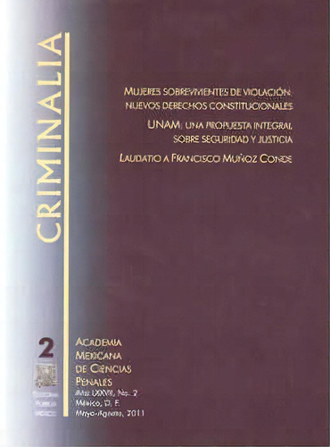 Revista Criminalia Año 77 Numero 2 Mayo Agosto 2011