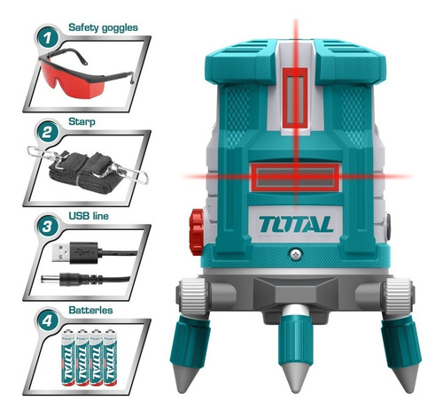 Medidor Nivel Laser Rojo Autonivelante Industrial Total