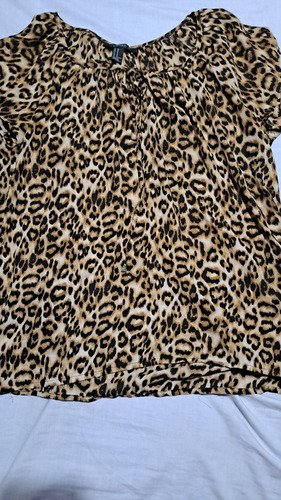 Blusa Gasa Importada Animal Print Talle M Forever 21 Usada 