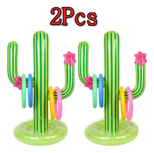 Juego De Lanzamiento De Anillo De Cactus Inflable De 2 Pieza