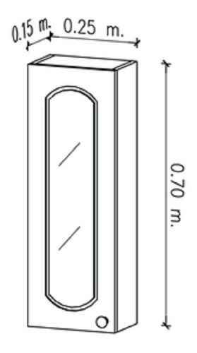 Imagen 2 de 4 de Alacena Baño Amube Paris 8832 25 Cm 1 Puerta Vidrio Cta