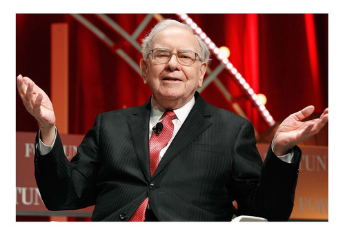 Vinilo 40x60cm Warren Buffet El Mejor Inversor Finanzas M3