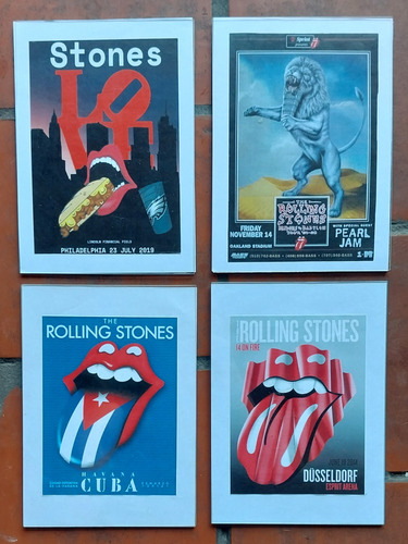 Rolling Stones Cuadros Lote X 4 Cuadros Decorativos En Vivo