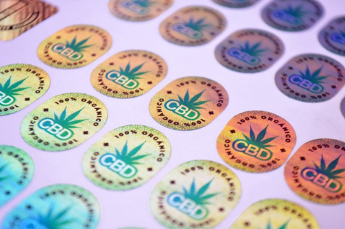Holograma Cbd 100% Organico / Sello / 250 Pzs 20 Mm Color Holografico
