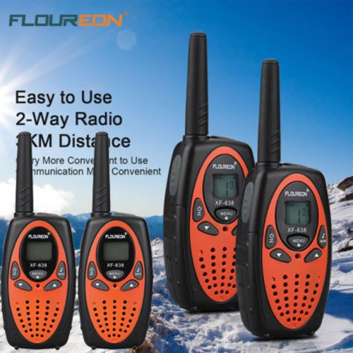 4pcs Floureon Walkie Talkies 2 Forma Radios 22 Canal 3km Int