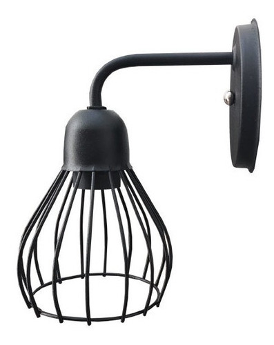 Imagen 3 de 3 de Aplique Farol De Pared Jaula E27 Iluminación Vintage Interior Ferrolux