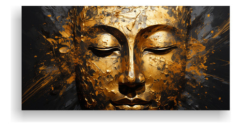 100x50cm Cuadro Fotografía Regalo Buddha Face Oil Abstract 