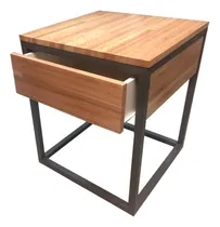 Comprar Mesa De Luz Madera Dormitorio Muebles Hierro - Horacio Home