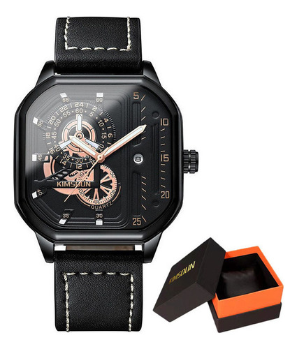 Reloj Deportivo De Cuarzo Kimsdun Calendar De Piel