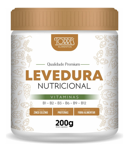 Levedura Nutricional Em Flocos Torres 200g Qualidade Premium Sabor Natural