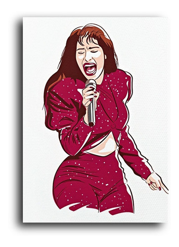 Cuadro Decorativo Canvas Selena Cantante Microfono Arte50*60