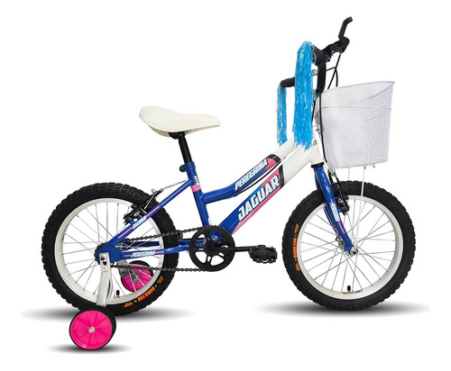 Bicicleta Infantil Peregrina Niña Rodada 16 Ruedas Laterales Color Blanco/azul