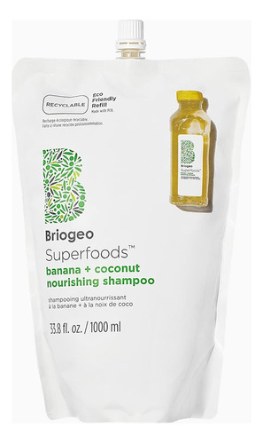  Briogeo Superfoods Banana + Coconut Champú Nutritivo, Repone