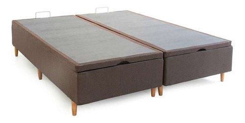 Base Para Cama Box Queen Kernel Com Baú (30x158x198) Marrom