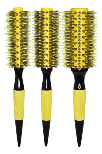 Kit 3 Escovas Profissional Cerdas De Javali