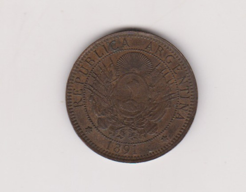 Moneda Argentina 2 Centavos Año 1891 Excelente +