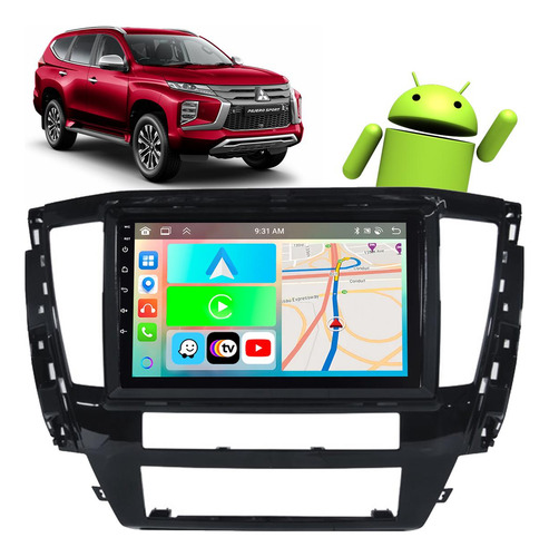 Kit Multimidia Carplay Android 9pol Pajero Sport 22 23 24