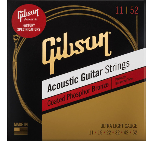 Encordado Guitarra Acústica Gibson Cpb11 011-052 - Oddity