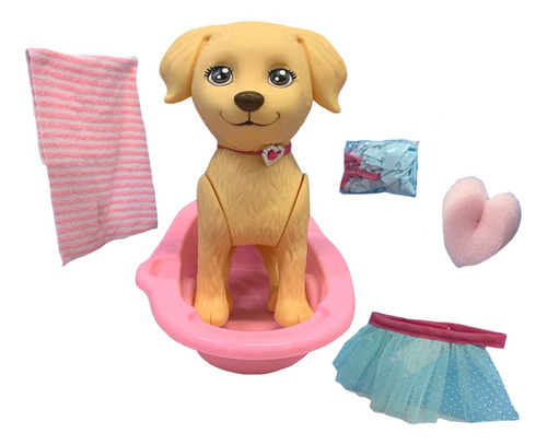 Kit Barbie Busto Penteados + Cachorro Pet Shop Banho