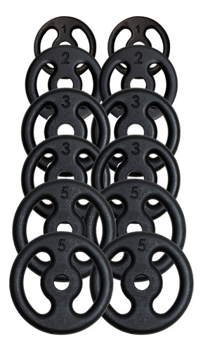 Kit Anilhas 38kg + 2 Barras 40cm + 1 Barra 120cm