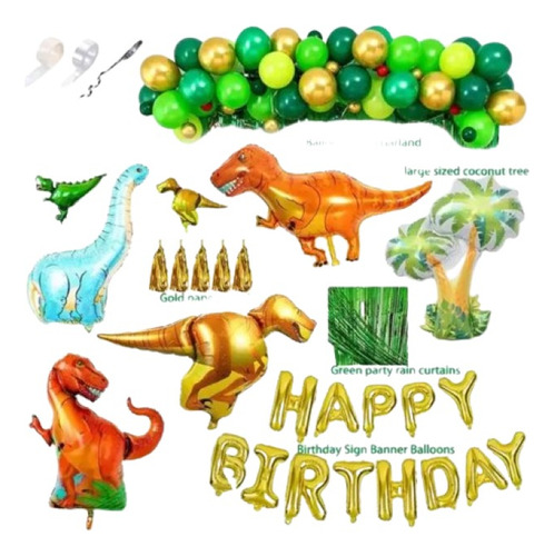 Kit Decoración Globos Fiesta Dinosaurios  