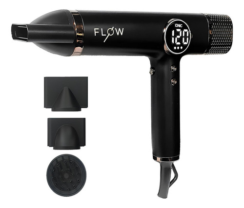 Secador De Cabelo Flow Lizz Black Professional Digital 110v