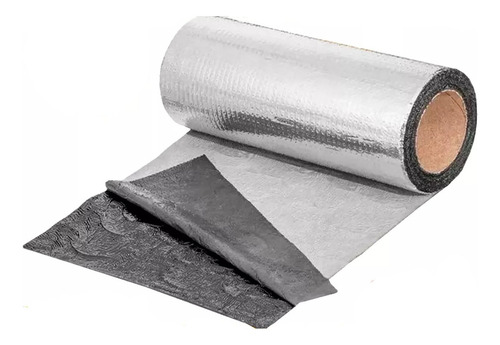 Kit Manta Asfáltica Aluminizada 45cm 10m + Primer 2lts Dryko Cor Prateado