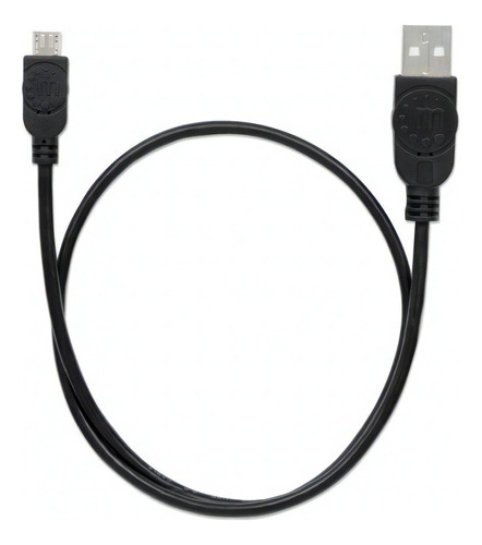 Cable Usb - Micro Usb Manhattan 325677 Negro, Macho, 50cm