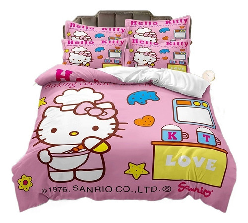 A Juego De Ropa De Cama Doble Animado Hello Kitty