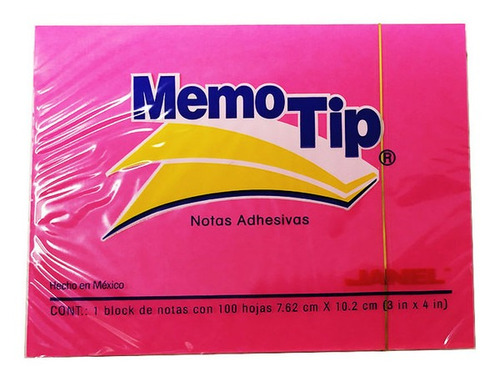 Notas Adhesivas Memotip Rosa Neon 3x4in 1block C/100h